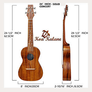 Hawaii Ukulele Concert All Solid Acacia Koa Wood Traditional Classic