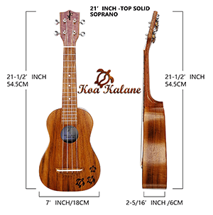 Hawaii Ukulele Soprano Top Solid Acacia Koa Hawaiian Turtle Local Style